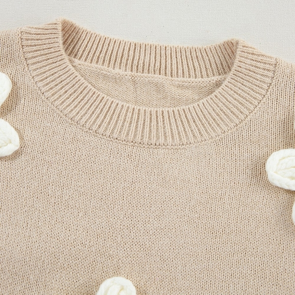 Petal Path Knit Sweater - Tan - Picture 4 of 8